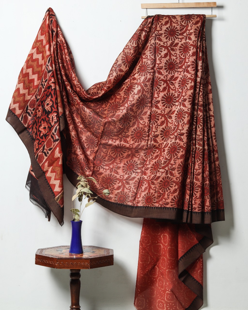 Ajrakh Chanderi Silk Jute