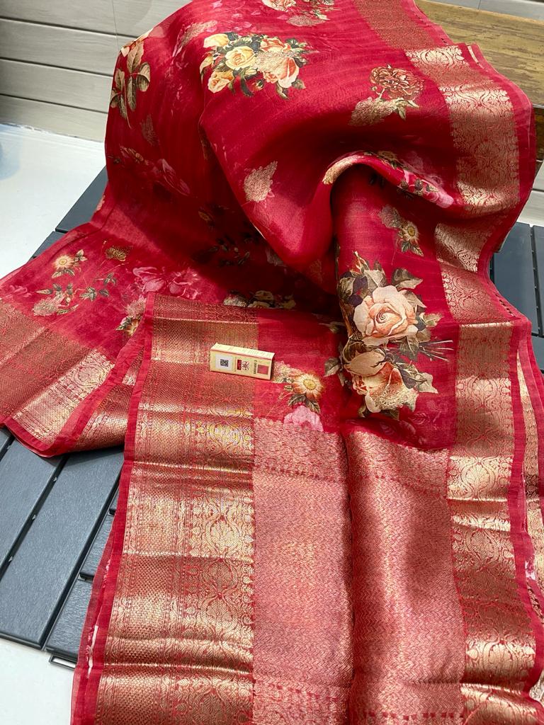 Exclusive Pure Banaras handweaving Organza Silk
