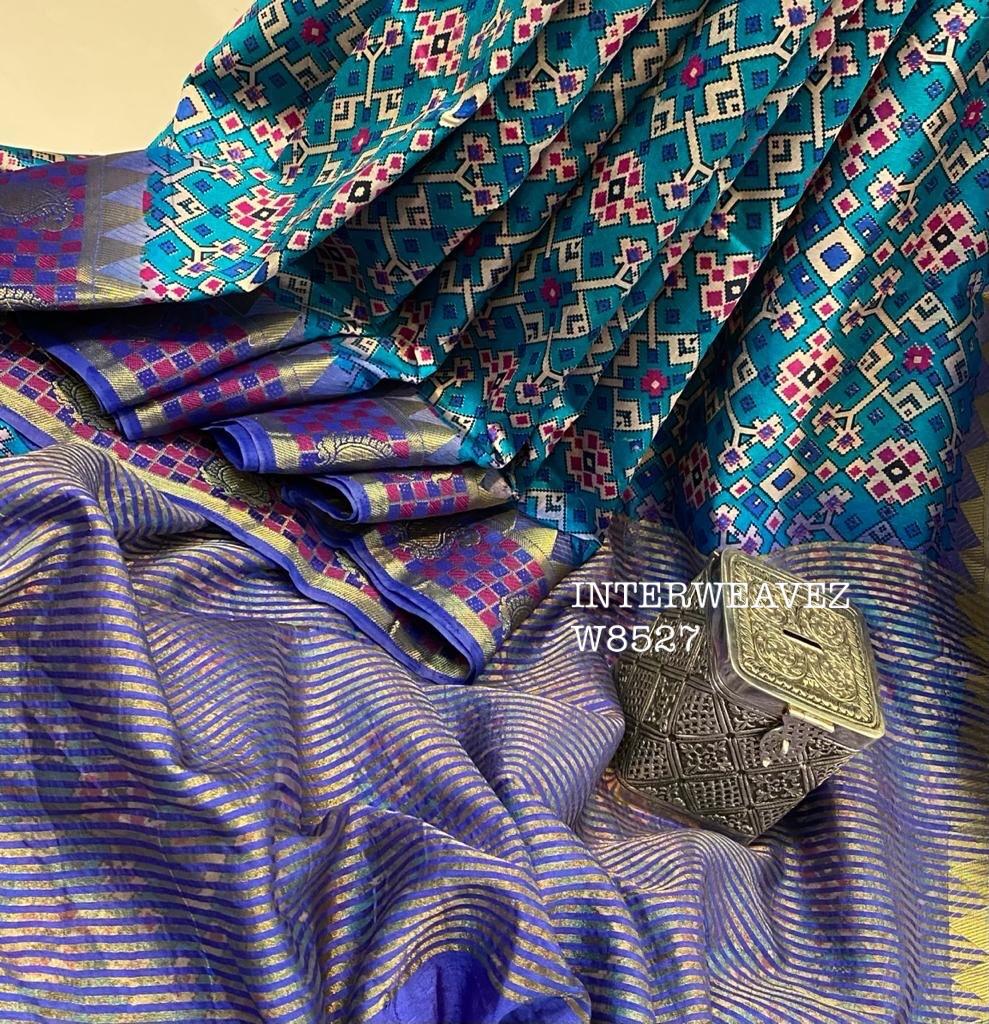 Dupion blends  With Ikkat prints 